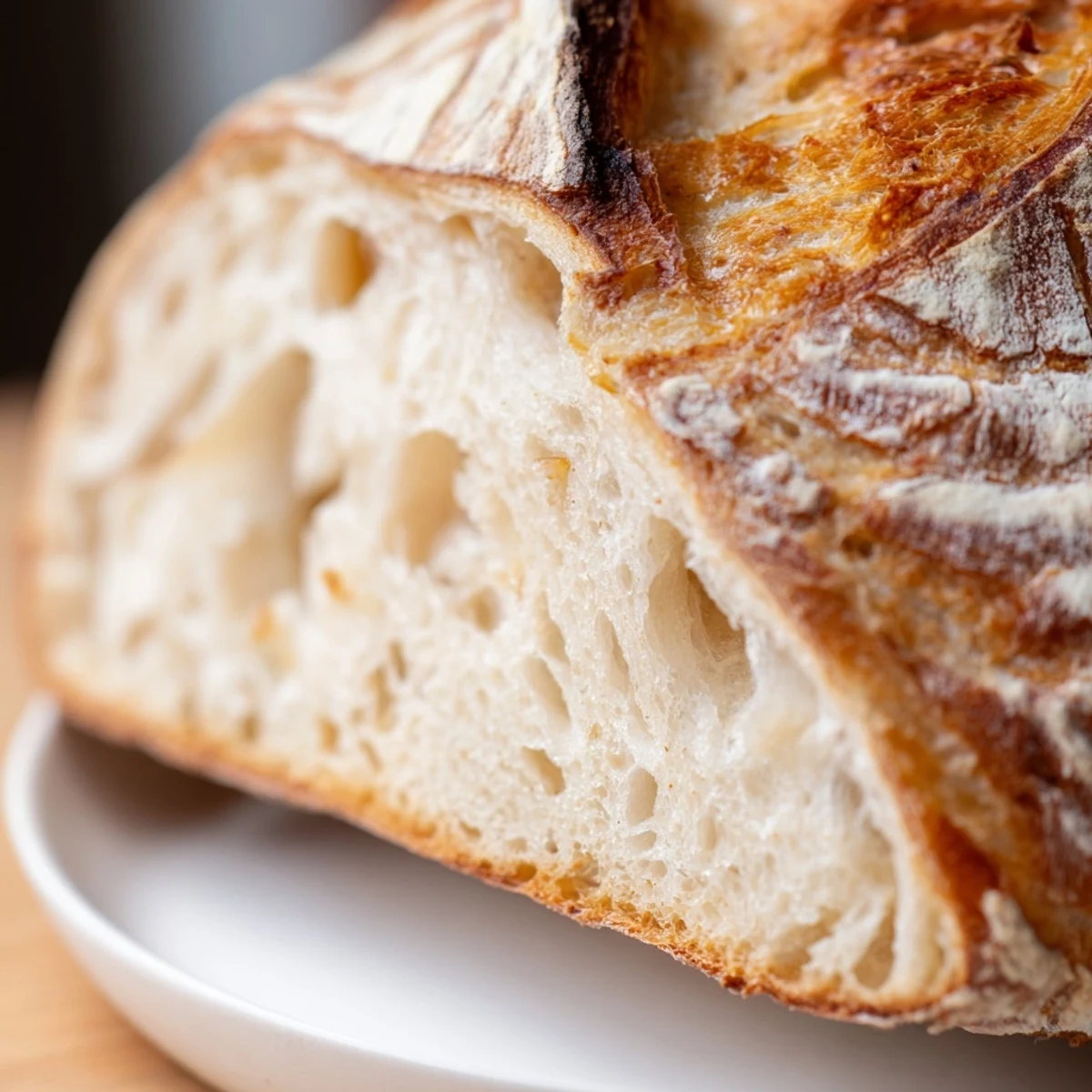 Homemade sourdough bread with perfect caramelized crust cooling on wire rack ready for slicing
