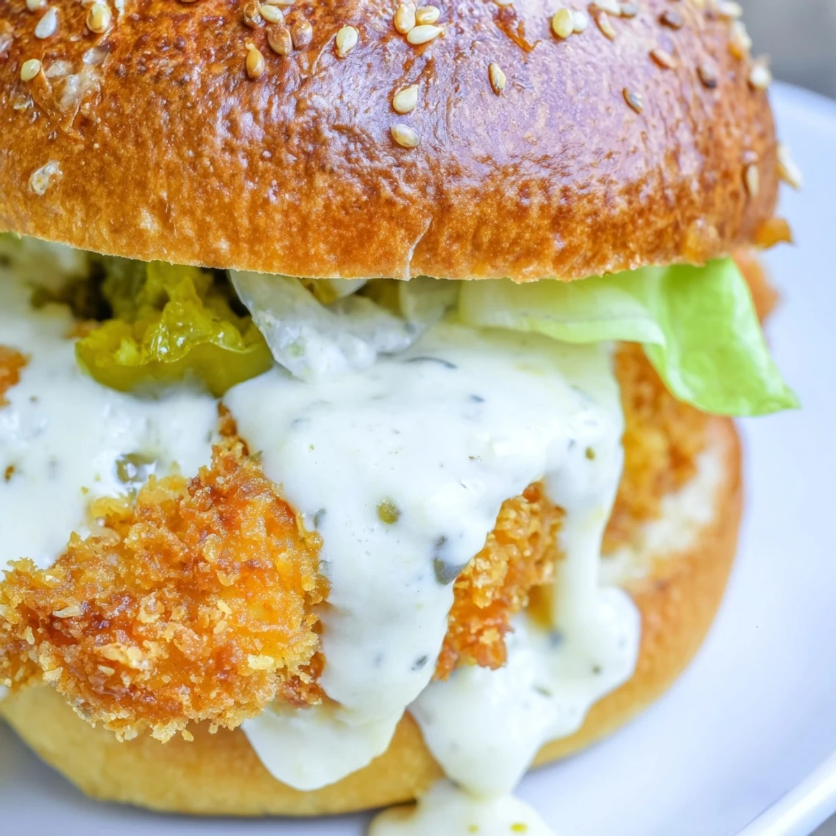 Mini filet o fish sliders topped with lettuce and tangy homemade tartar