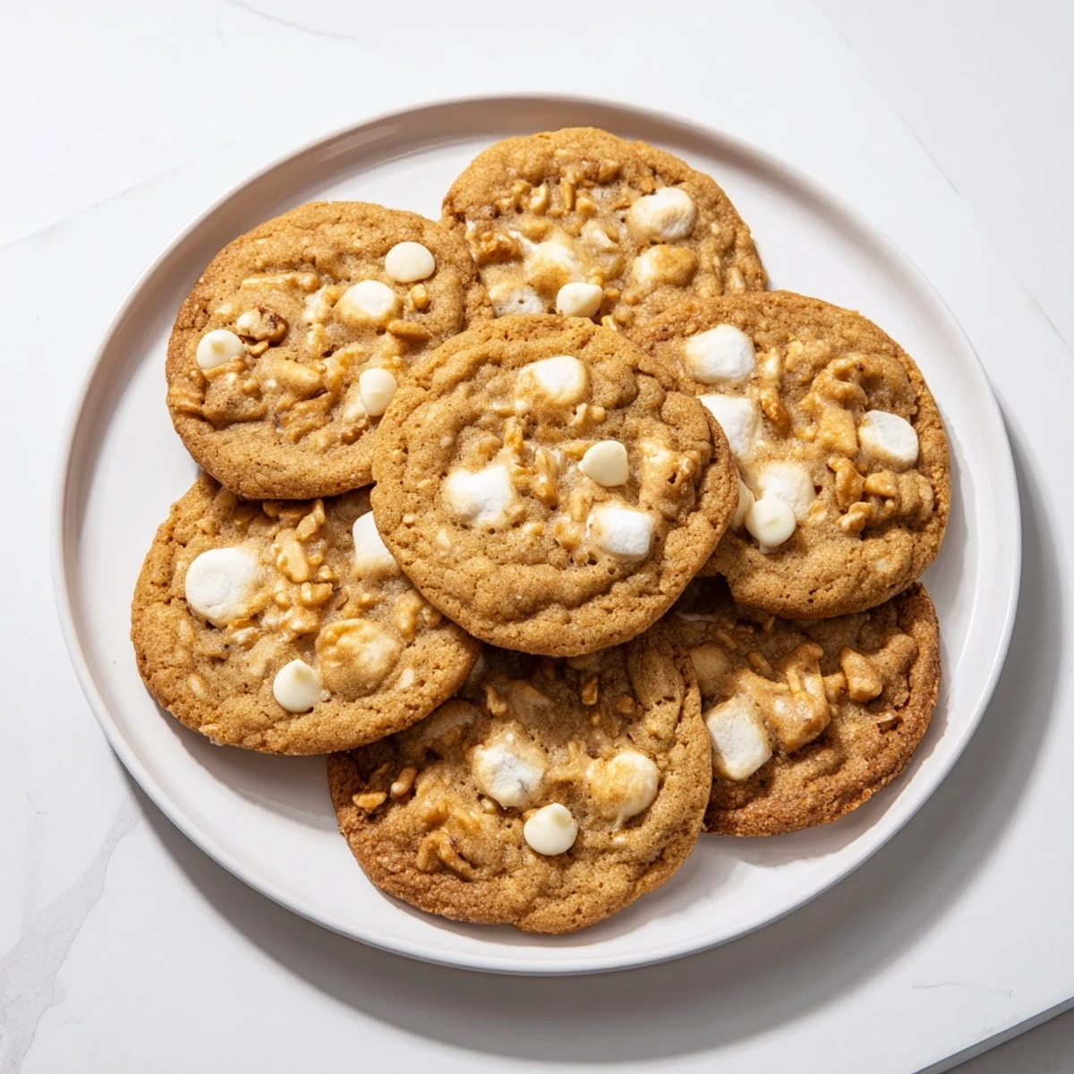 Warm marshmallow crispy cookies copycat cooling on wire rack with puffy marshmallow centers