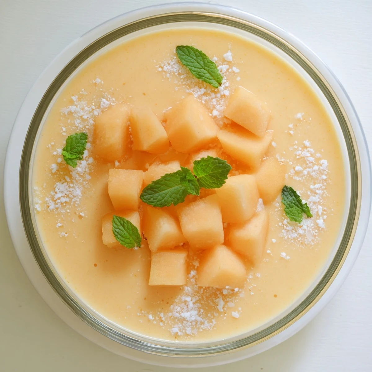 Velvety cantaloupe sea salt cream with vanilla notes finished with crunchy salt flakes