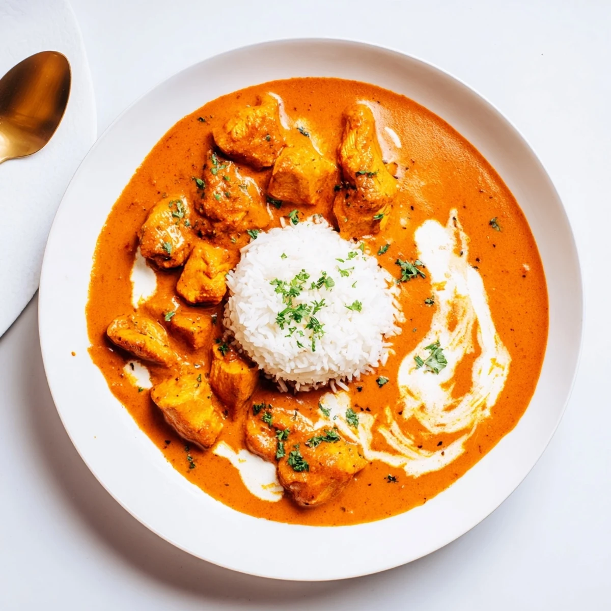 Weeknight Butter Chicken Indian Recipe served hot with soft naan or basmati rice