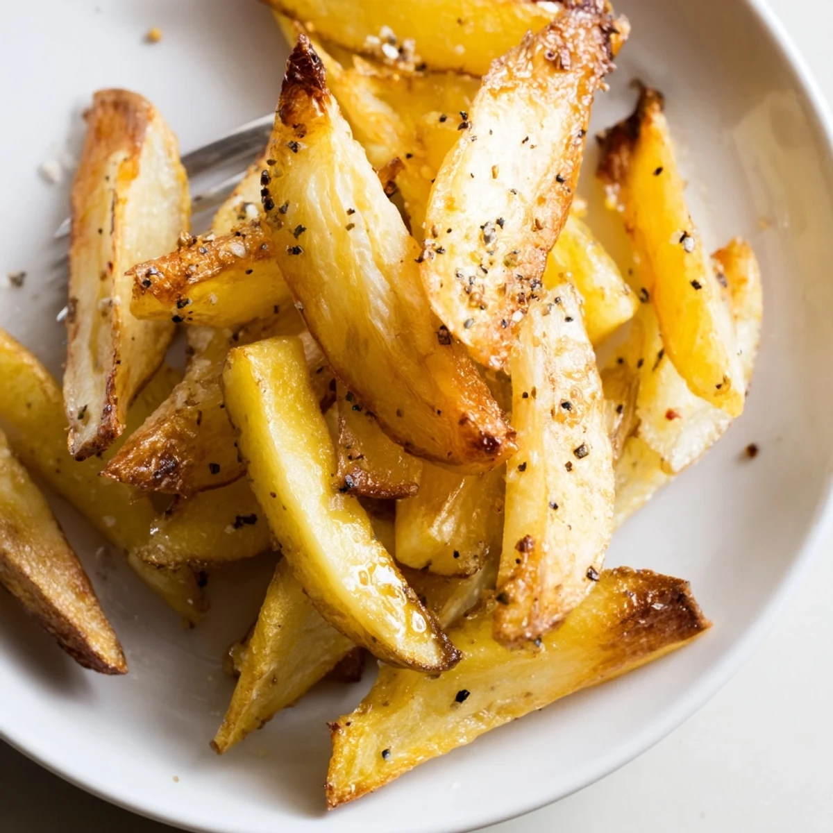 A basket of Crispy Homemade Air Fryer French Fries served with ketchup