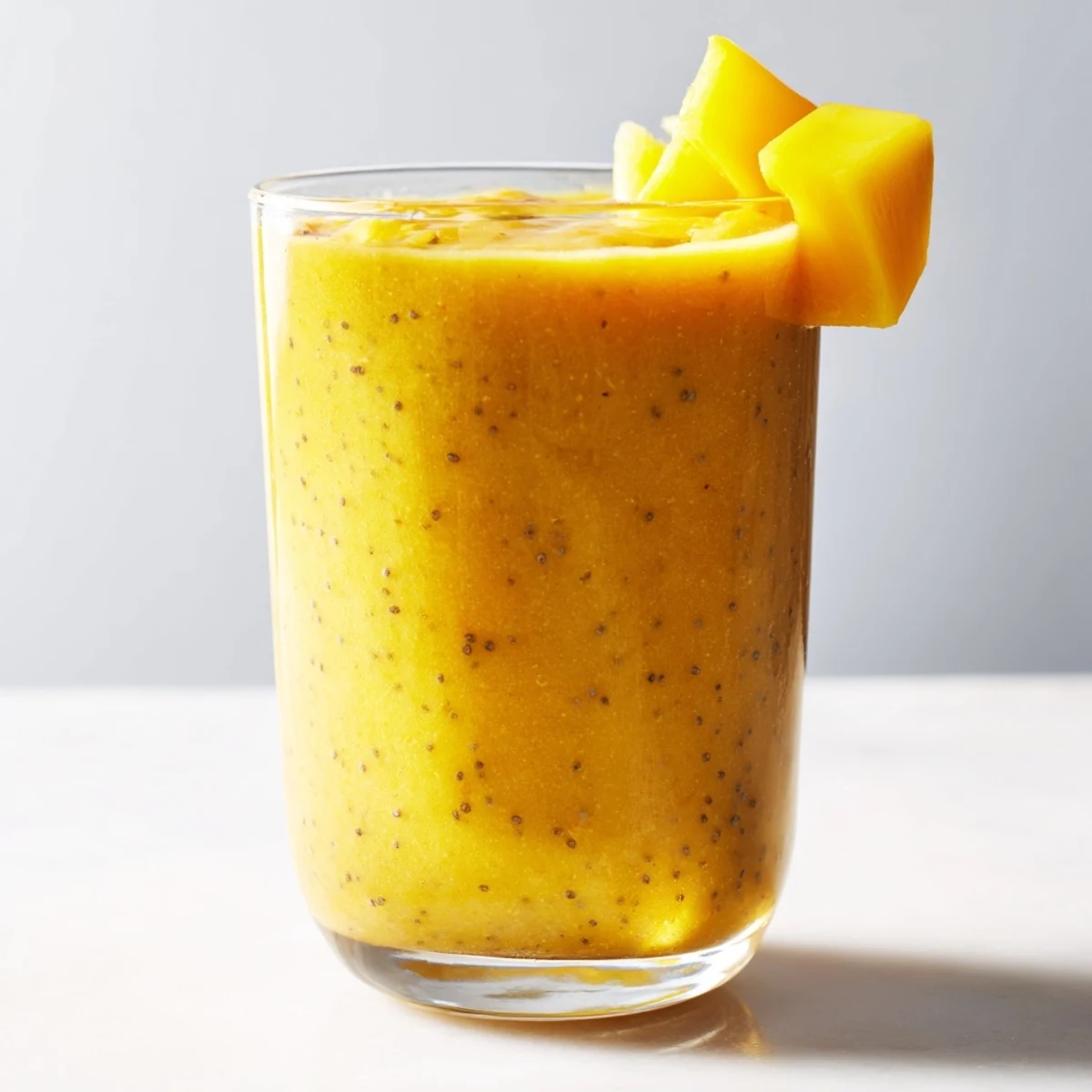 Vibrant Tropical Pineapple Mango Smoothie Recipe poured into glasses with fresh fruit garnish