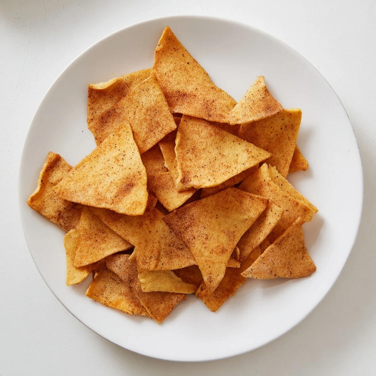 Gluten-free chickpea chips broken into pieces ready for dipping in fresh guacamole