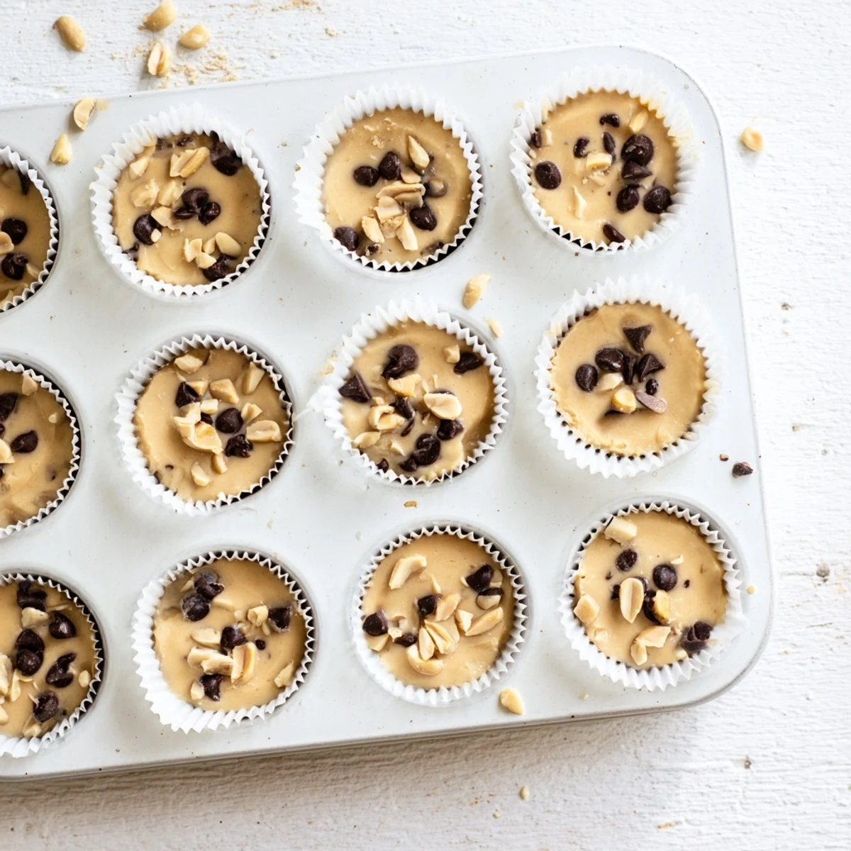 Creamy high protein frozen peanut butter Greek yogurt bites topped with crushed peanuts