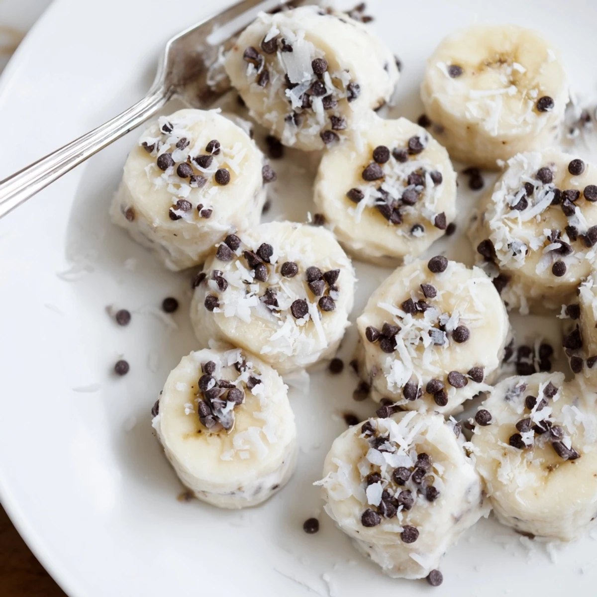Frozen Banana Yogurt Bites briefly thawed for creamy, melt-in-your-mouth banana centers