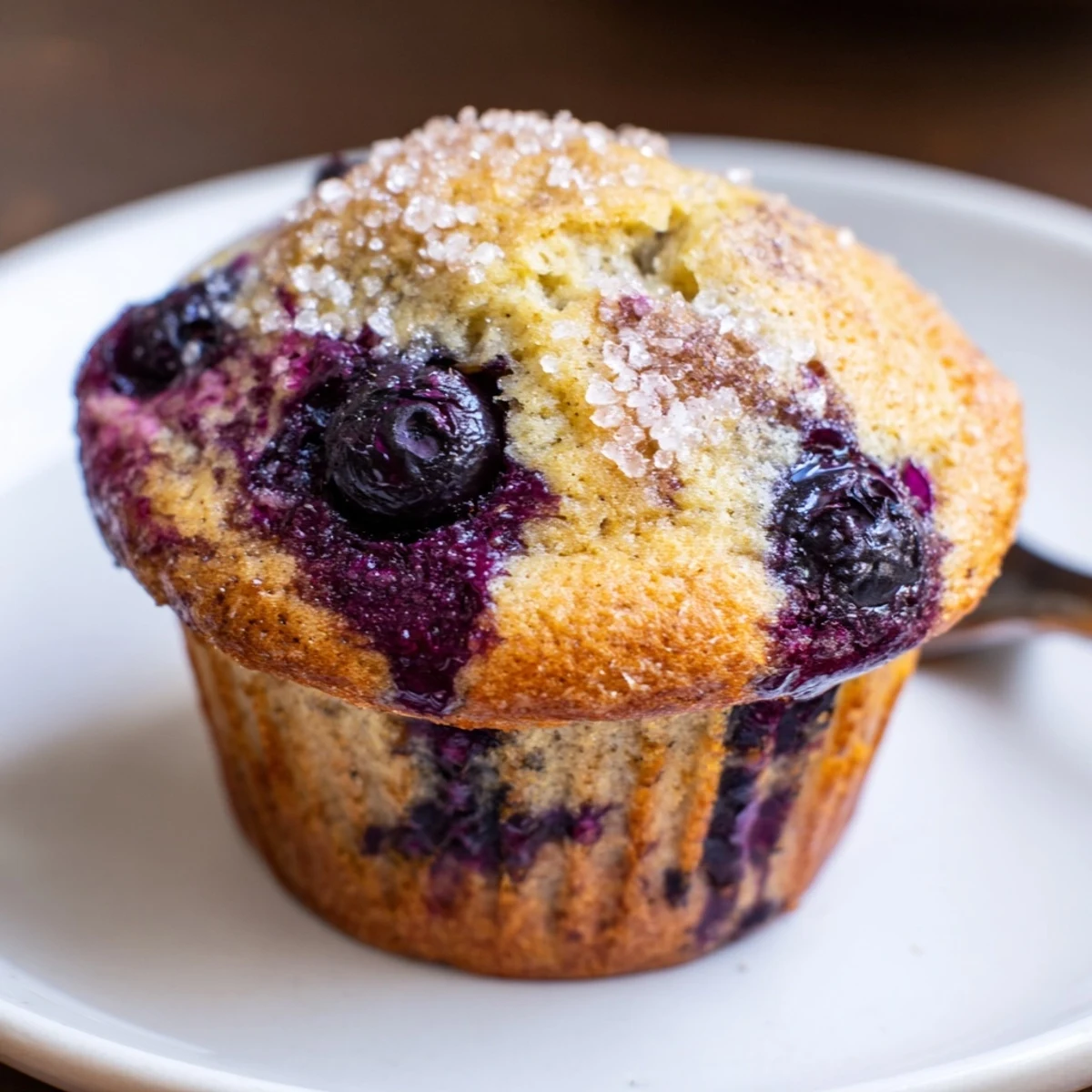 Blueberry Banana Muffins cooling on a wire rack, steaming and golden