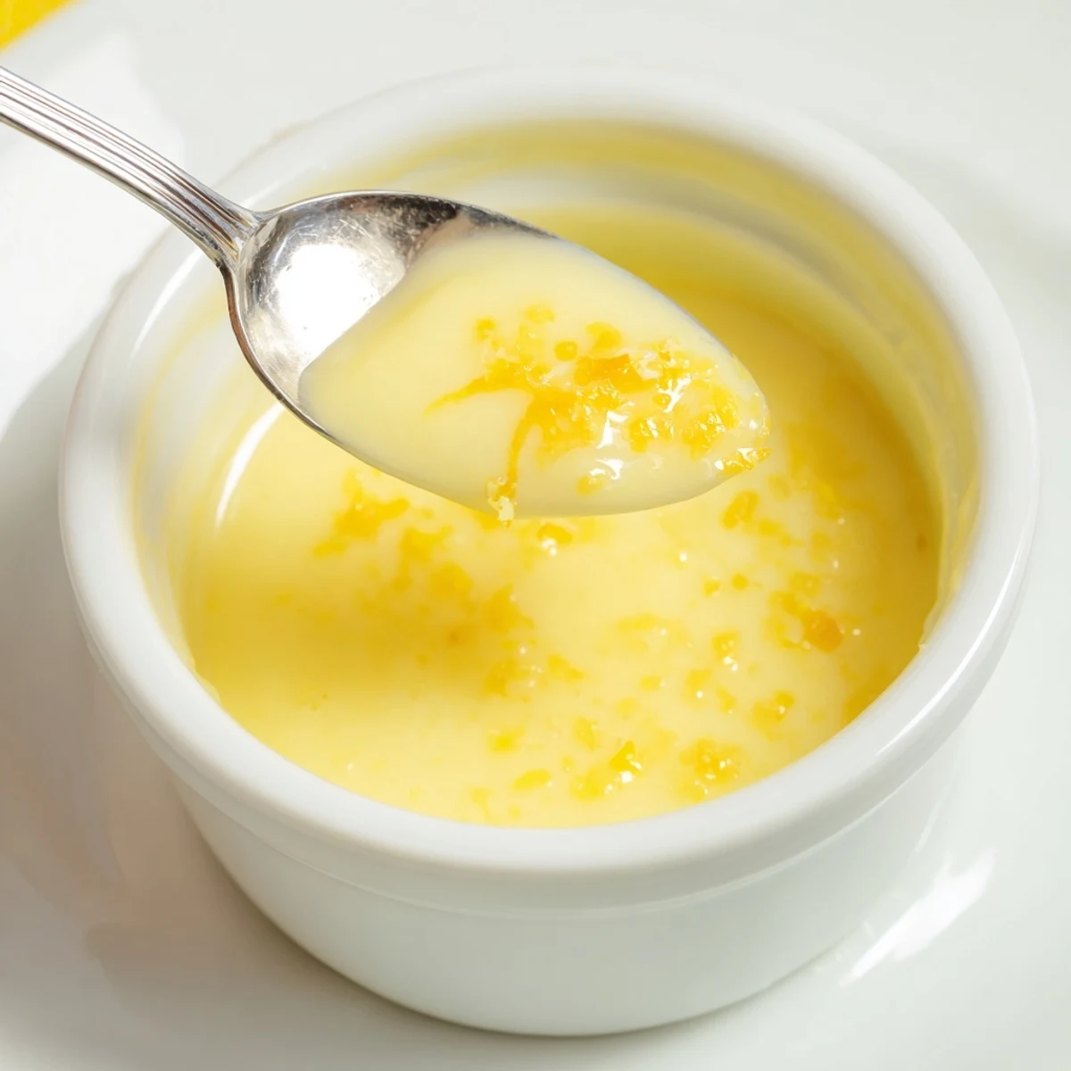 Bright jar of Homemade Lemon Curd, silky spoon-ready, zesty lemon aroma