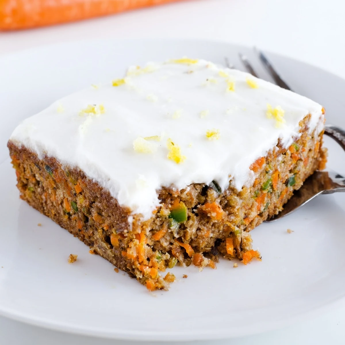 Spiced Ginger Carrot And Zucchini Bars With Lemon Cream Cheese Frosting warm citrus tang