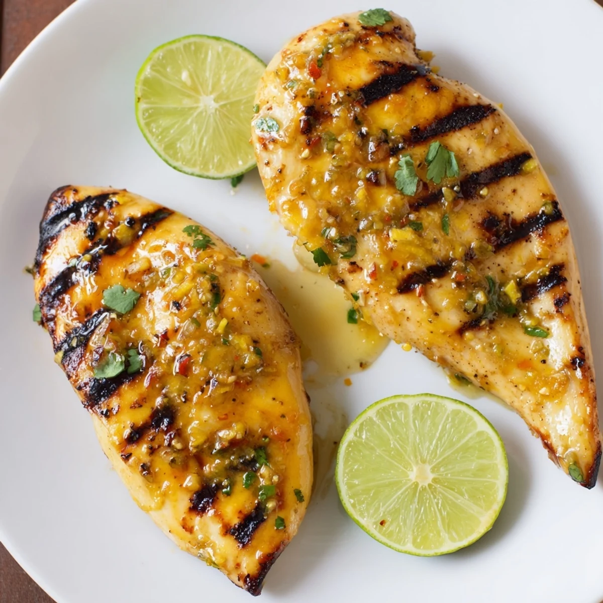 Key West Grilled Chicken With Tropical Citrus Marinade, juicy with charred grill marks