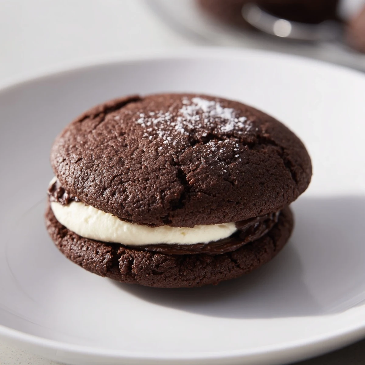 Crisp cocoa scented Homemade Oreo Style Cookies sandwiched with pillowy vanilla cream