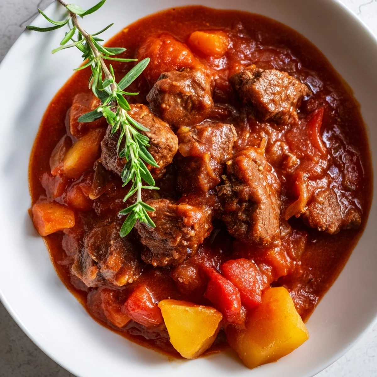 Slow-simmered, meltingly tender chunks and carrots in Spezzatino Di Manzo Italian Beef Stew.