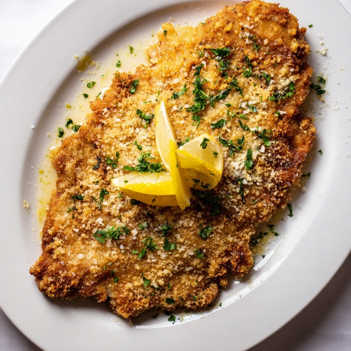 Pan-fried Lemon Chicken Romano with golden crust and zesty lemon-butter drizzle