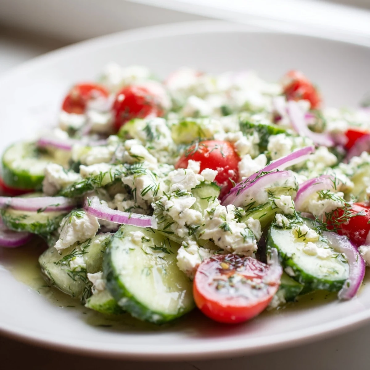 Feta Cucumber Herb Salad