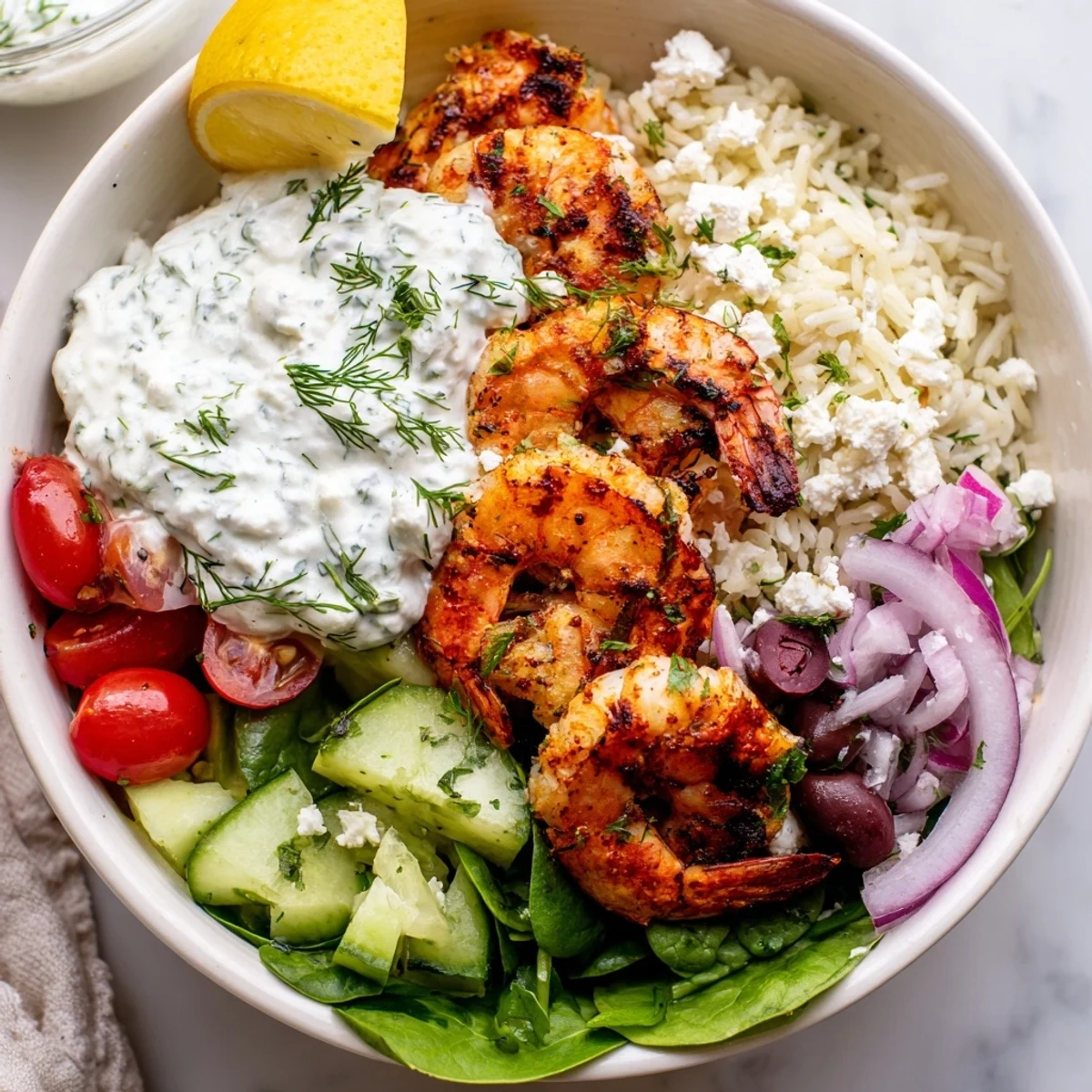 Greek Shrimp Mediterranean Bowl