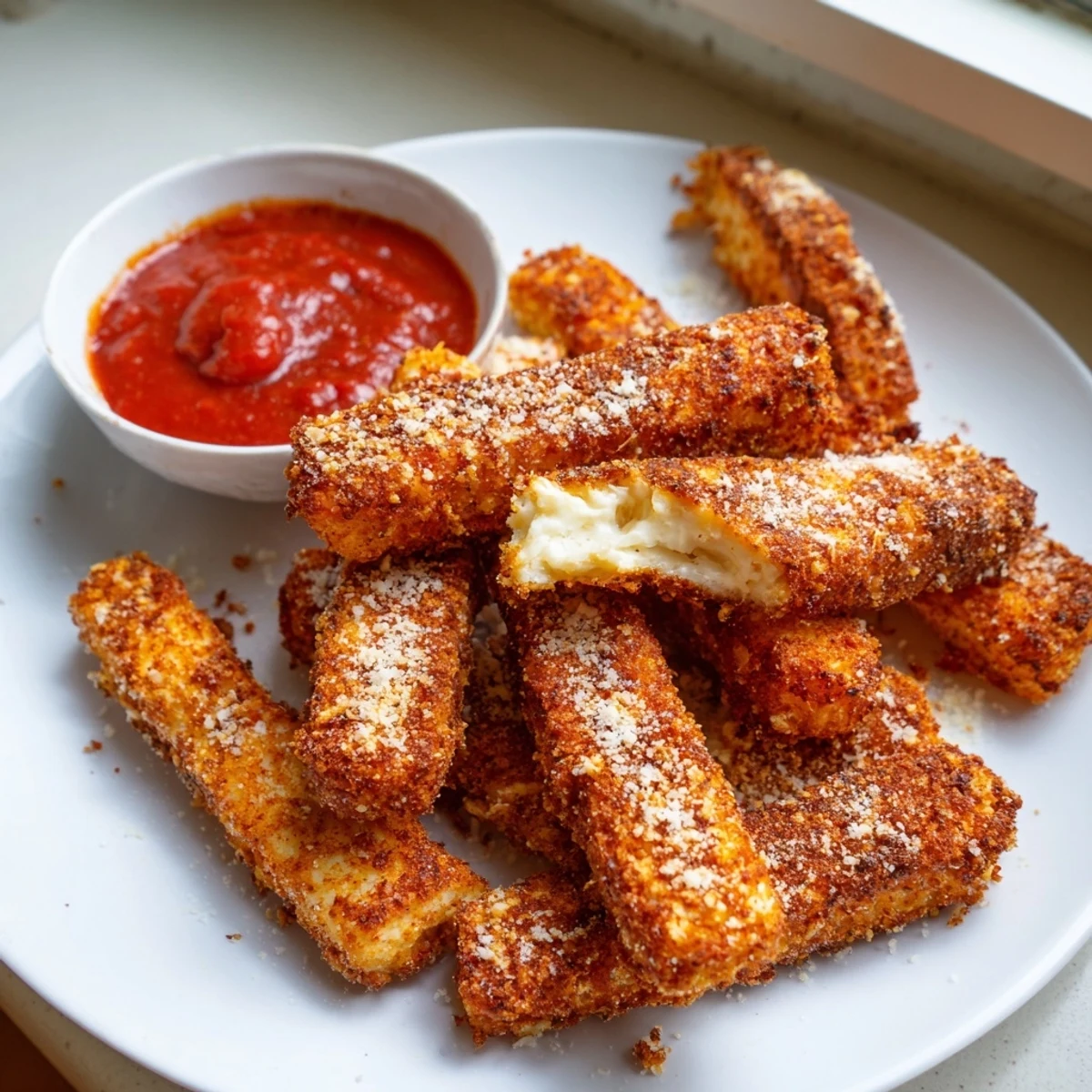 Thick cut baked cottage cheese fries with herbed Greek yogurt dip in a rustic bowl