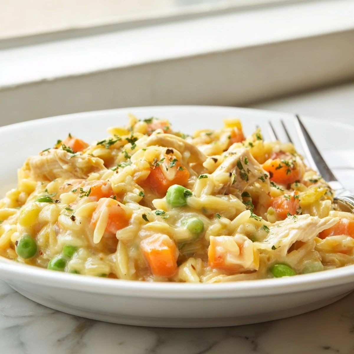 Creamy Chicken Pot Pie Orzo