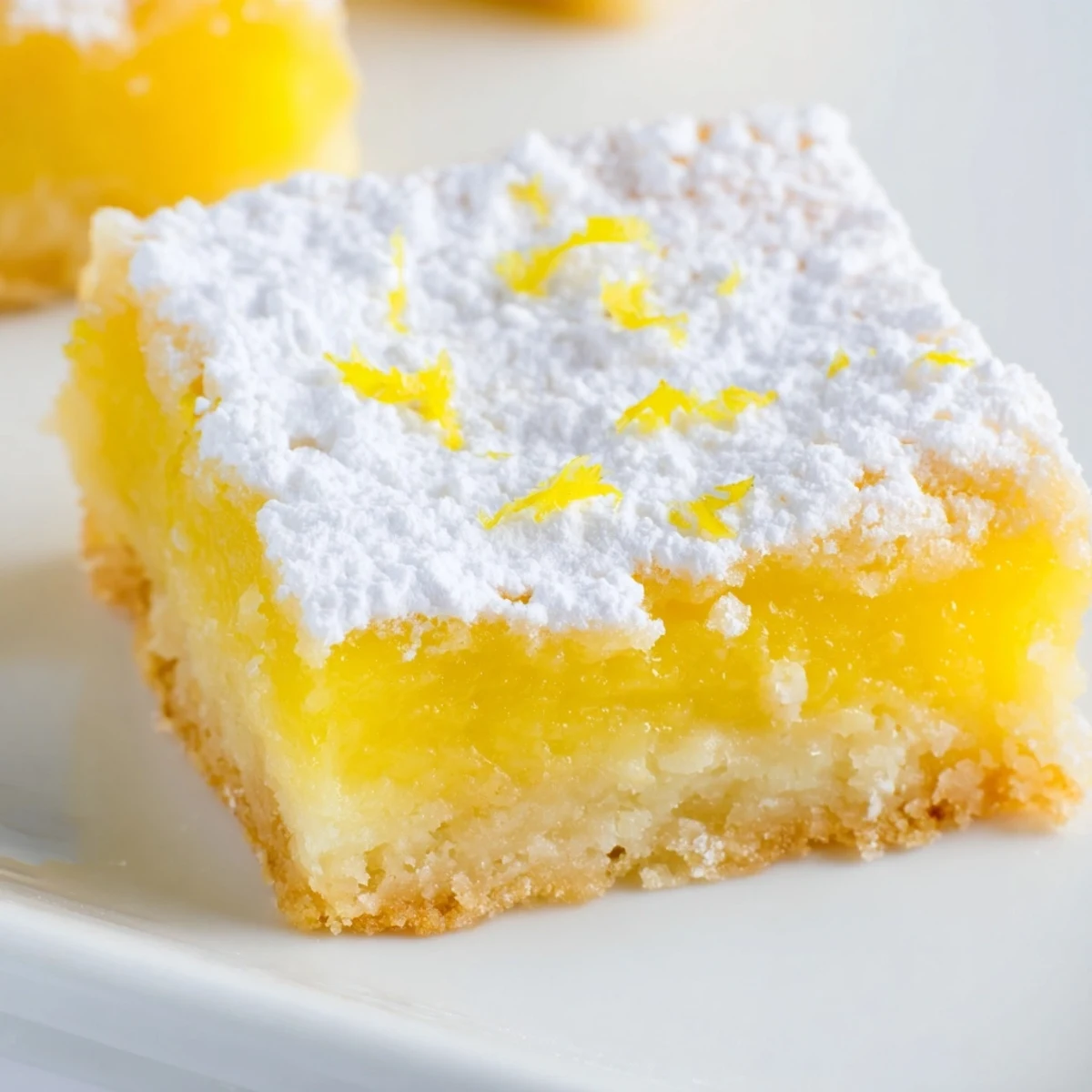 Tangy simple lemon bars feature a buttery shortbread crust cut into neat squares.