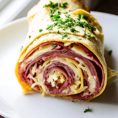 Low Carb Reuben Egg Roll Ups