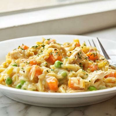 Creamy Chicken Pot Pie Orzo